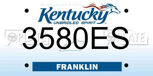 3580ES Kentucky License Plate