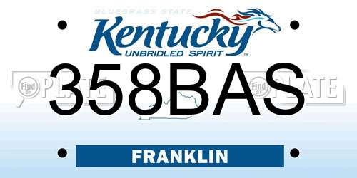 358BAS Kentucky License Plate