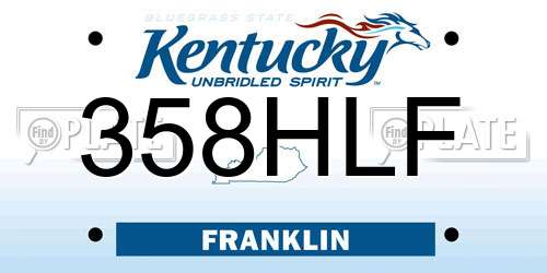 358HLF Kentucky License Plate