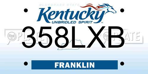 358LXB Kentucky License Plate