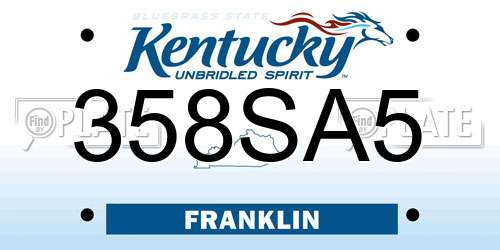 358SA5 Kentucky License Plate