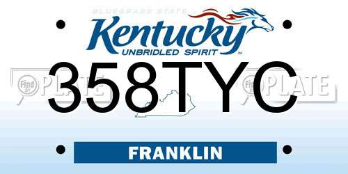 358TYC Kentucky License Plate