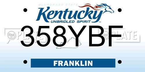 358YBF Kentucky License Plate