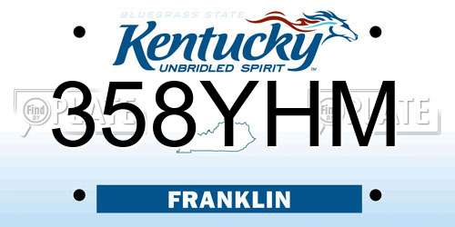 358YHM Kentucky License Plate