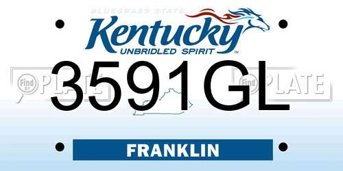 3591GL Kentucky License Plate