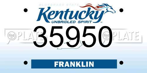 35950 Kentucky License Plate