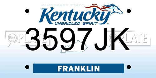 3597JK Kentucky License Plate