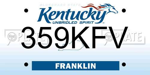 359KFV Kentucky License Plate