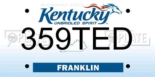 359TED Kentucky License Plate