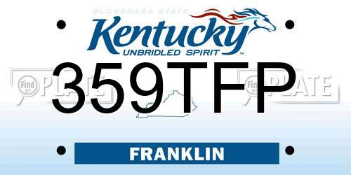 359TFP Kentucky License Plate