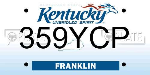 359YCP Kentucky License Plate