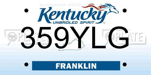 359YLG Kentucky License Plate