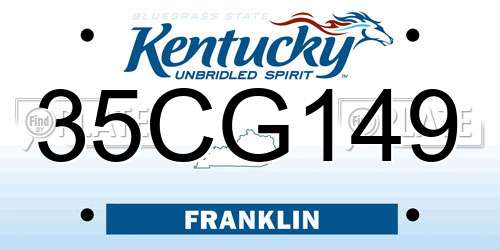 35CG149 Kentucky License Plate