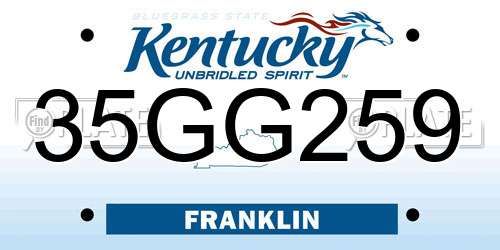 35GG259 Kentucky License Plate