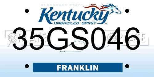 35GS046 Kentucky License Plate