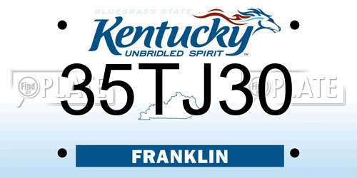 35TJ30 Kentucky License Plate