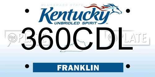 360CDL Kentucky License Plate