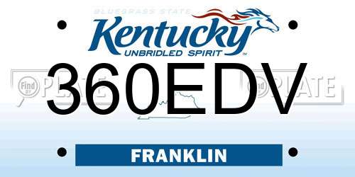 360EDV Kentucky License Plate