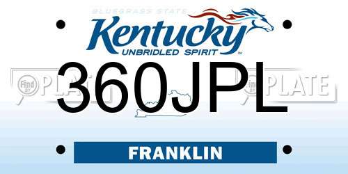 360JPL Kentucky License Plate