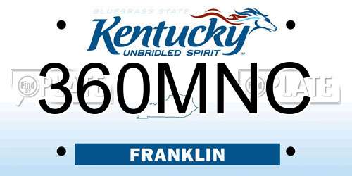 360MNC Kentucky License Plate