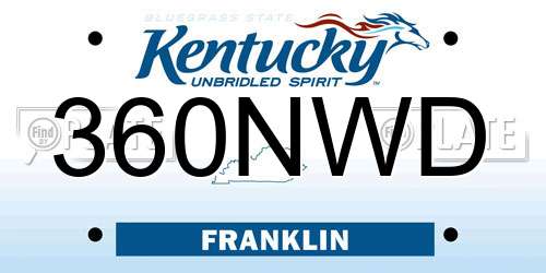 360NWD Kentucky License Plate