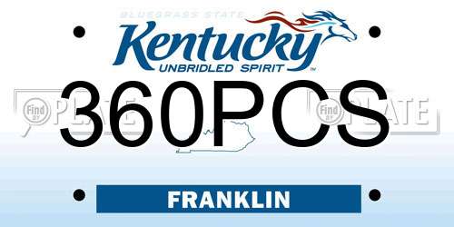 360PCS Kentucky License Plate