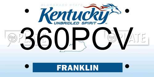 360PCV Kentucky License Plate