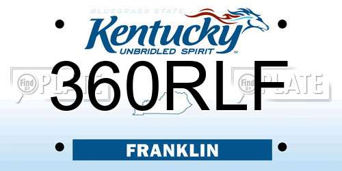 360RLF Kentucky License Plate