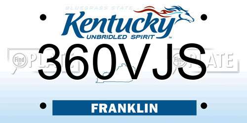 360VJS Kentucky License Plate