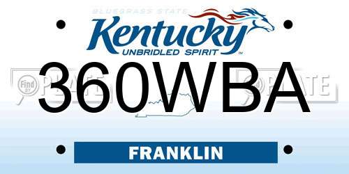 360WBA Kentucky License Plate