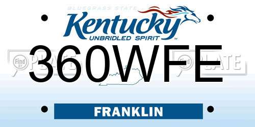 360WFE Kentucky License Plate