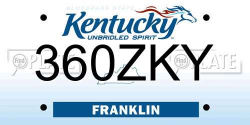 360ZKY Kentucky License Plate