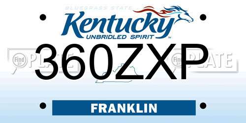 360ZXP Kentucky License Plate