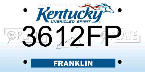 3612FP Kentucky License Plate