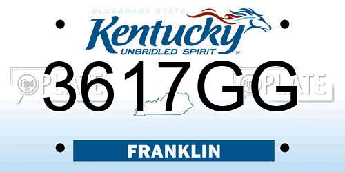 3617GG Kentucky License Plate