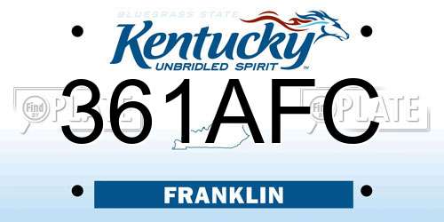 361AFC Kentucky License Plate