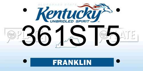 361ST5 Kentucky License Plate