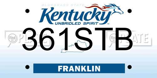 361STB Kentucky License Plate