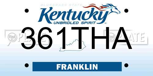 361THA Kentucky License Plate