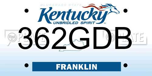 362GDB Kentucky License Plate