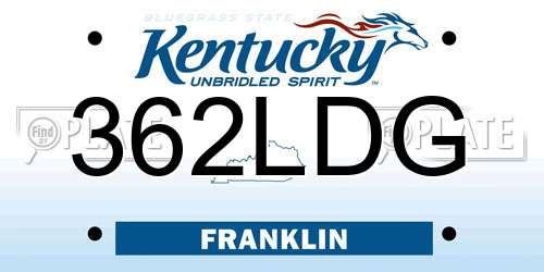 362LDG Kentucky License Plate
