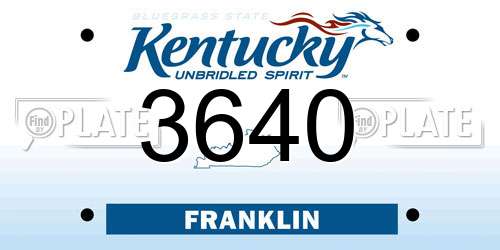 3640 Kentucky License Plate