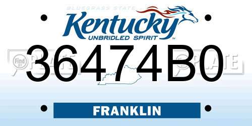 36474B0 Kentucky License Plate