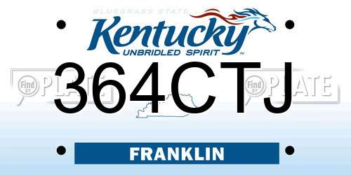 364CTJ Kentucky License Plate