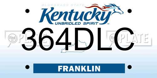 364DLC Kentucky License Plate