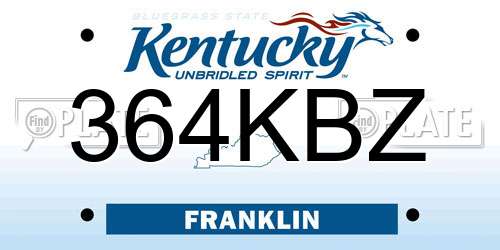 364KBZ Kentucky License Plate