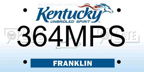 364MPS Kentucky License Plate