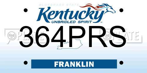 364PRS Kentucky License Plate
