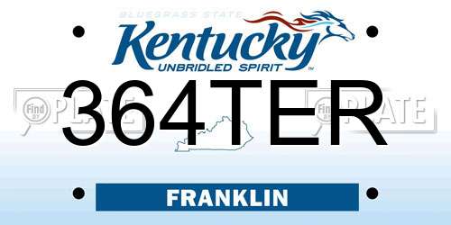364TER Kentucky License Plate