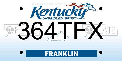 364TFX Kentucky License Plate